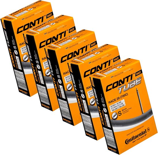 Race 28 700 x 20-25c binnenbanden met lange Presta ventiel 80mm - Pack van 5
