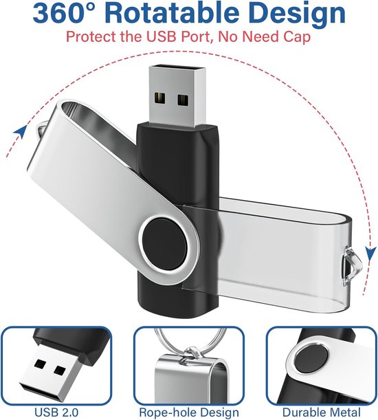 USB Stick 128MB 10-pack in 10 Kleuren - Draaibare Flash Drive Met ...