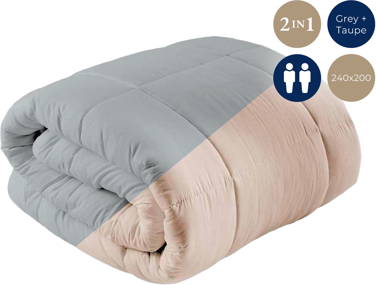 Meilleur Dekbed zonder overtrek - Wasbare dekbedden - 240X200 - Taupe - Grijs