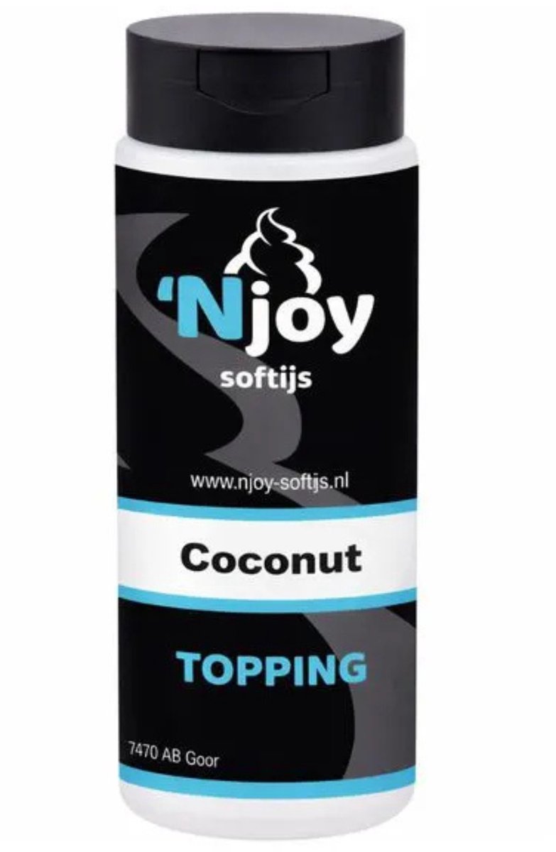 NJOY Kokos Topping – Dessertsaus 500 ml – Ideaal voor IJs & Desserts