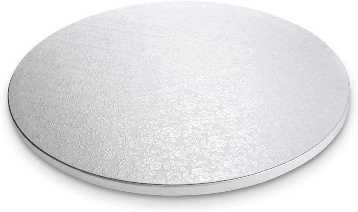 Rond Taartbord Ø 50 cm - Zilverkleurig en Stijf - Ideaal voor Taartdecoratie en Transport