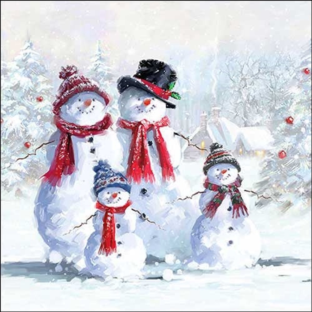 Ambiente - Lunch servetten - Snowman With Hat