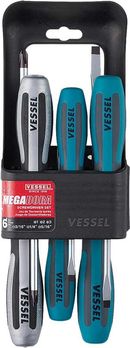 Set van 6 Slagschroevendraaiers voor Professioneel Gebruik