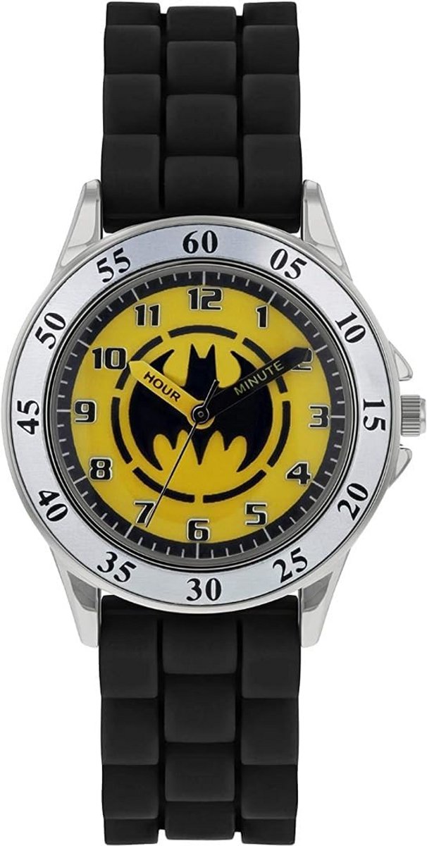 Jongens Analoog Quartz Horloge Met Rubberen Band - Zwart-Geel-Zilver, Sport