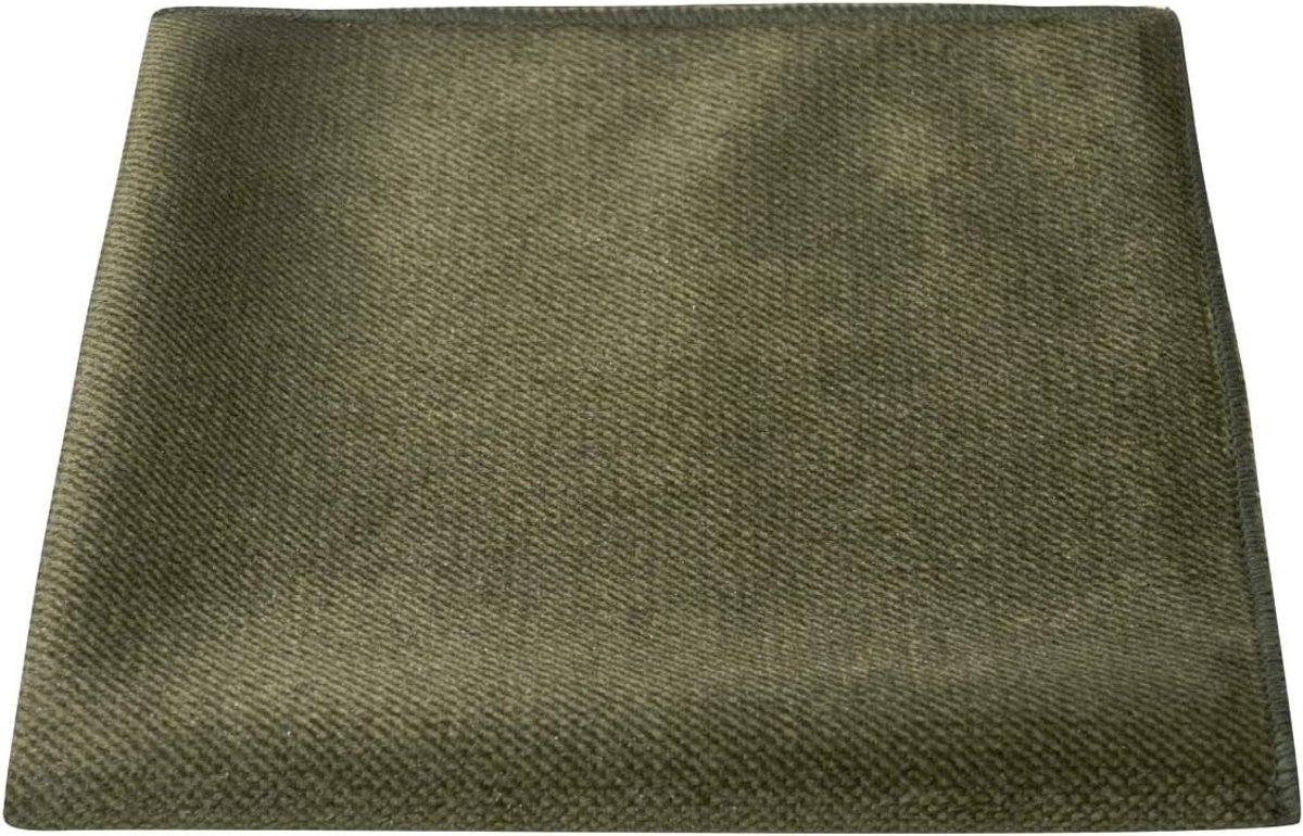 Luxe Geweven Fluwelen Zakdoek in Olijfgroen - Perfect voor Speciale Occasies