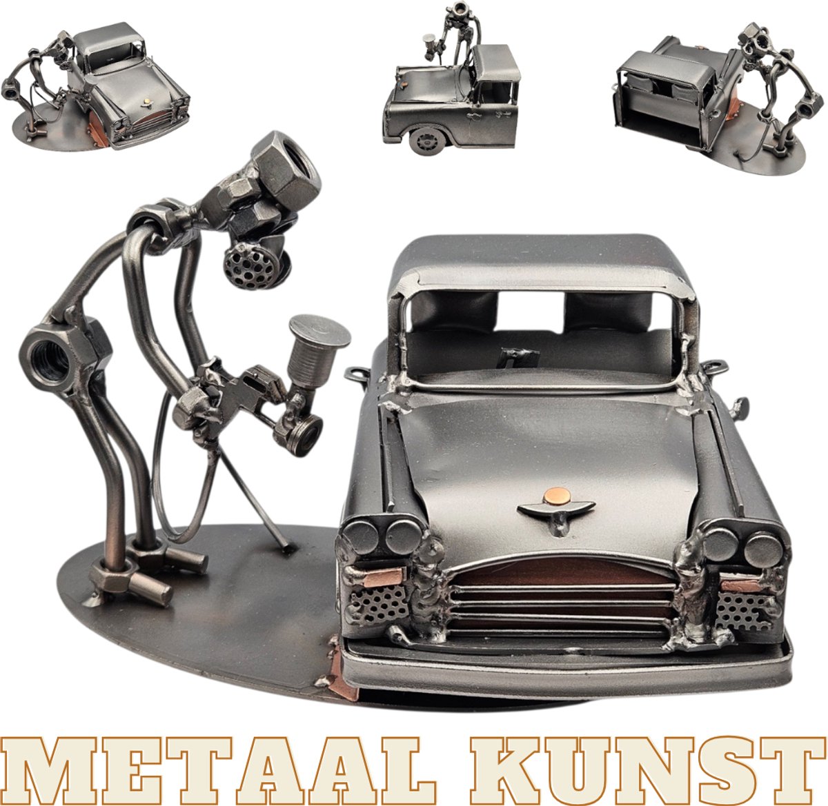 Autospuiter-metaal kunst-metaal beeld-het best cadeau-uniek-verjaardag-sinterklas gift-kerst-geschenk