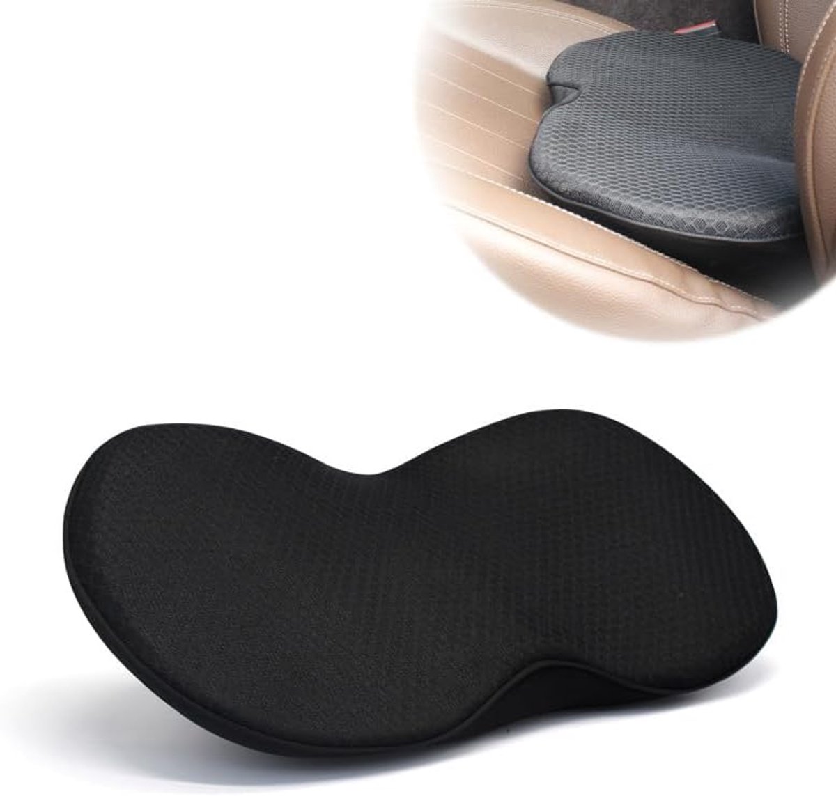 longziming -Zitkussen - Waterdicht zitkussen - Antislip/ademend - 1 stuk - Voor lange reizen en comfort - Zwart