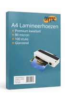 Lamineerhoezen A4 - 80 Micron - 100 Stuks Glanzend Premium Kwaliteit Lamineerhoezen voor Lamineerapparaat - Dappaz