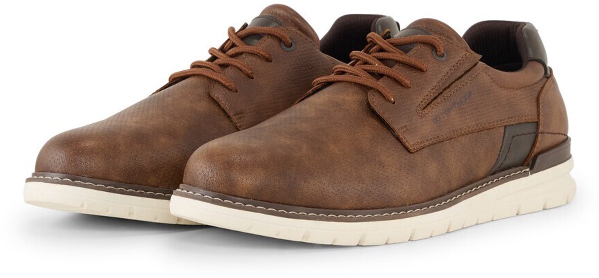 Tom Tailor - Veterschoenen van gestructureerd imitatieleer - Maat 41 - rust