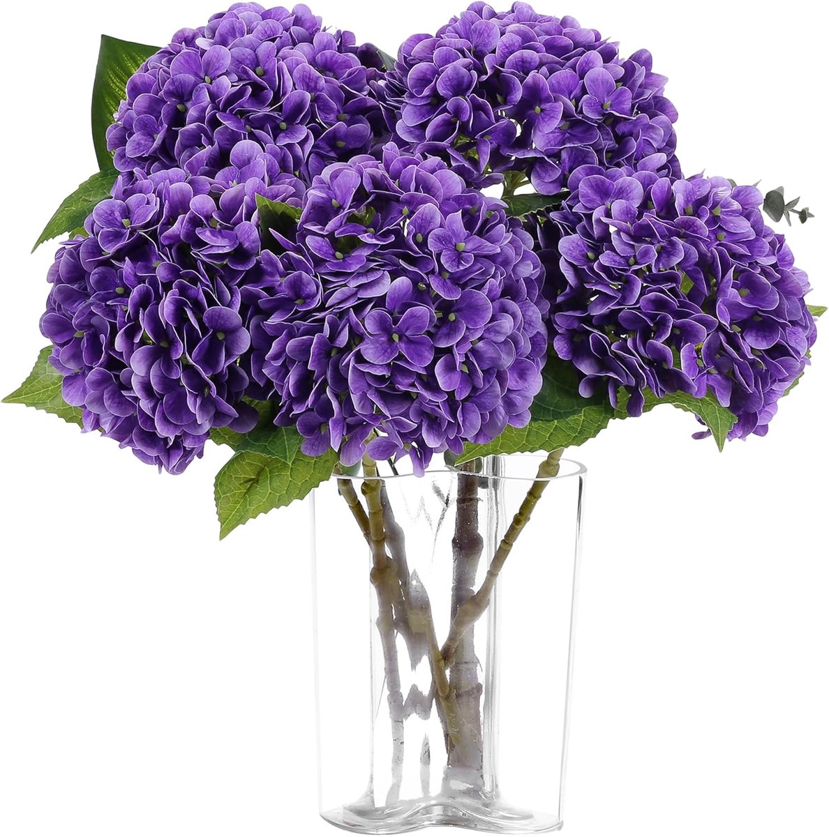 5x Kunstmatige Hortensia Bloemen Real Touch – 50 cm – Paars – Levensechte Hydrangea Takken – Decoratie voor Woonkamer, Bruiloft & Kantoor