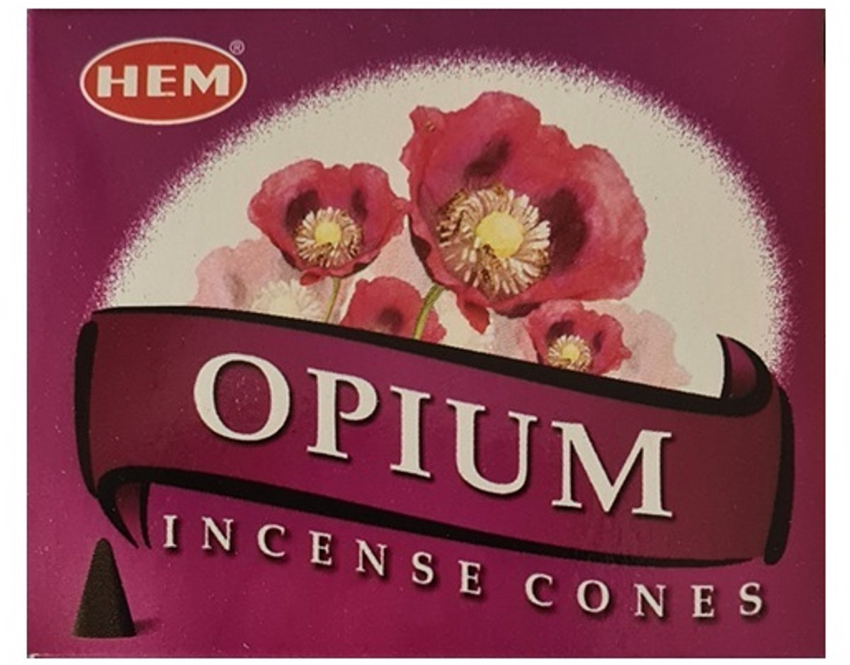 Wierook kegels - HEM - 1 doosje van 10 stuks. ( Opium )