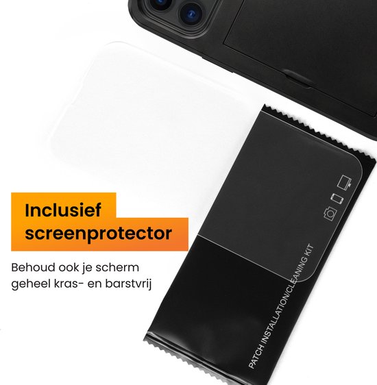Coque R2B compatible avec iPhone 11 – Porte-cartes pour 3 cartes – Coque de téléphone avec protecteur d’écran – Modèle Utrecht