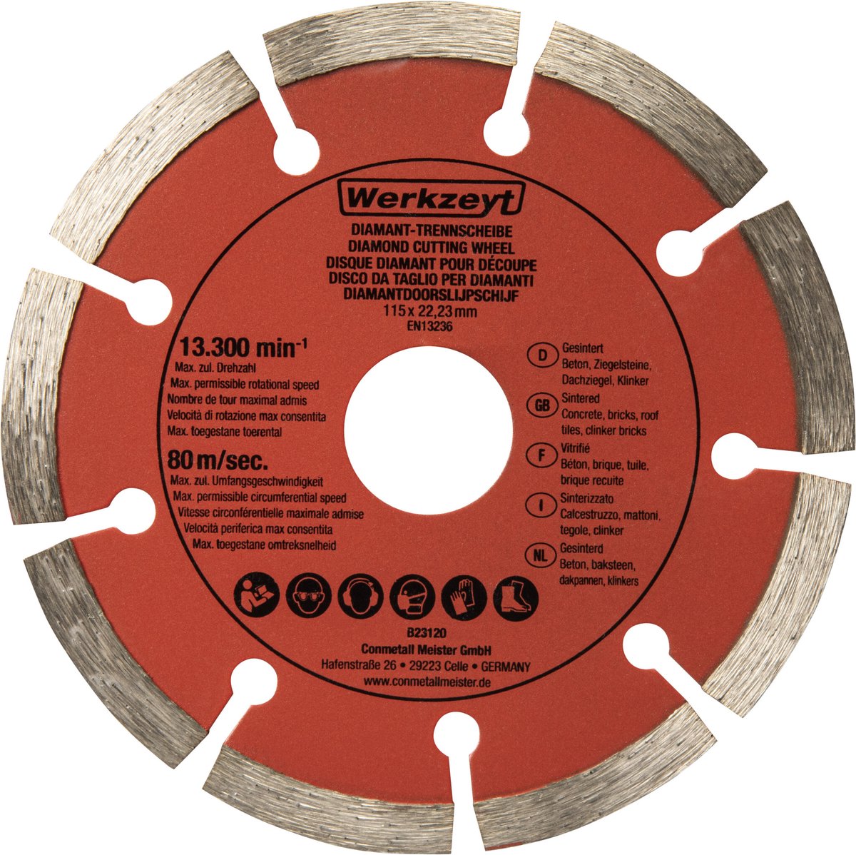 Werkzeyt Diamantslijpschijf Beton – 115 mm – Universeel