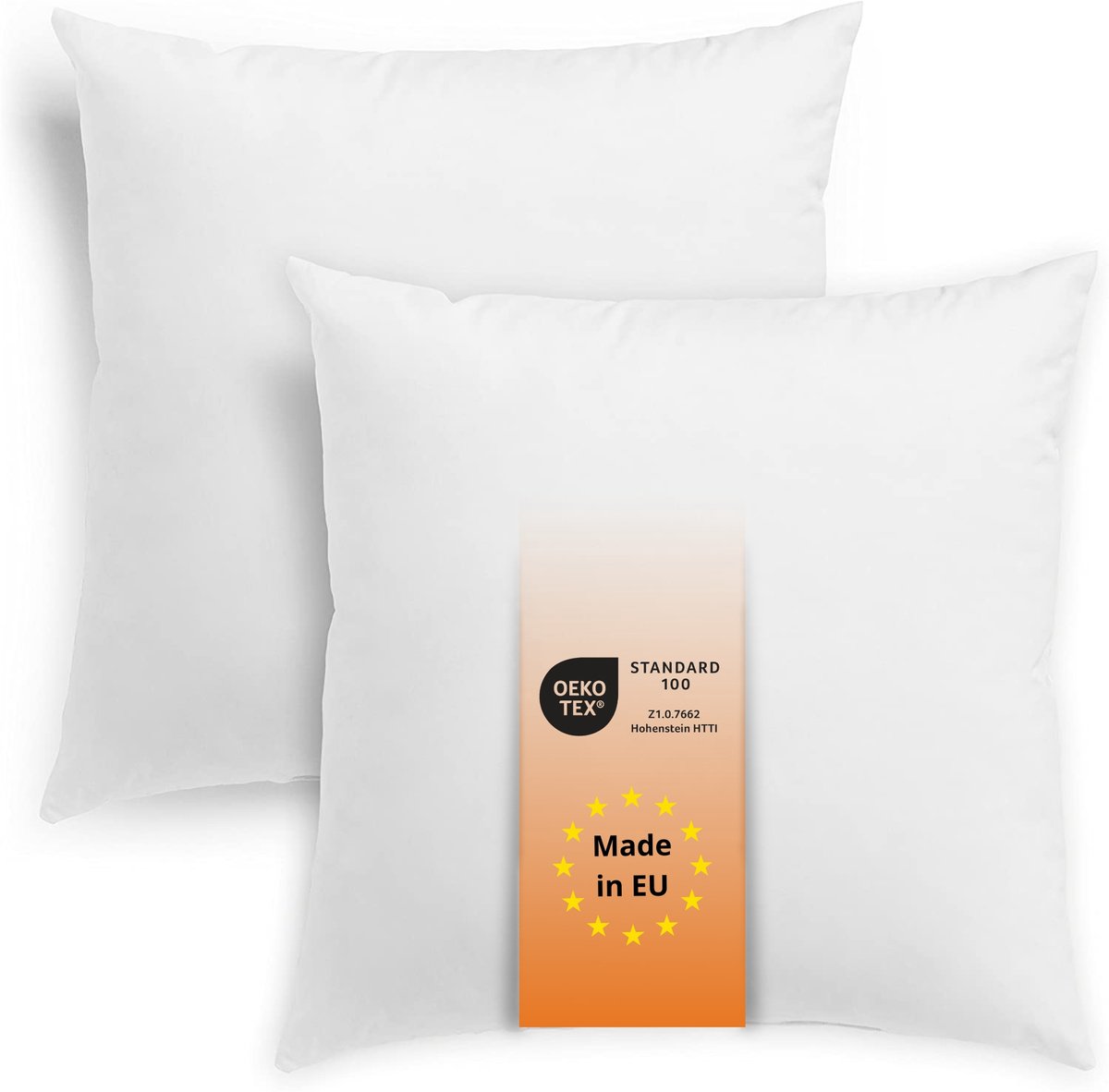 sleepling 2-delige set vezelkussens | verpakking van twee stuks| Inlet bankkussen | sierkussens en decokussens | ademend | wasbaar op 60 graden | Ökotex | Made in EU | 50 x 50 cm, wit