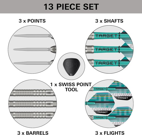 Target Darts Hydro Steel Tip Dartset 26G Barrel 03 - 90% Tungsten met Swiss Point Technologie, Pro Grip Shafts en Pro Ultra Flights - Professionele Steeltip Darts voor Dartbord van Merkloos — afbeelding 3