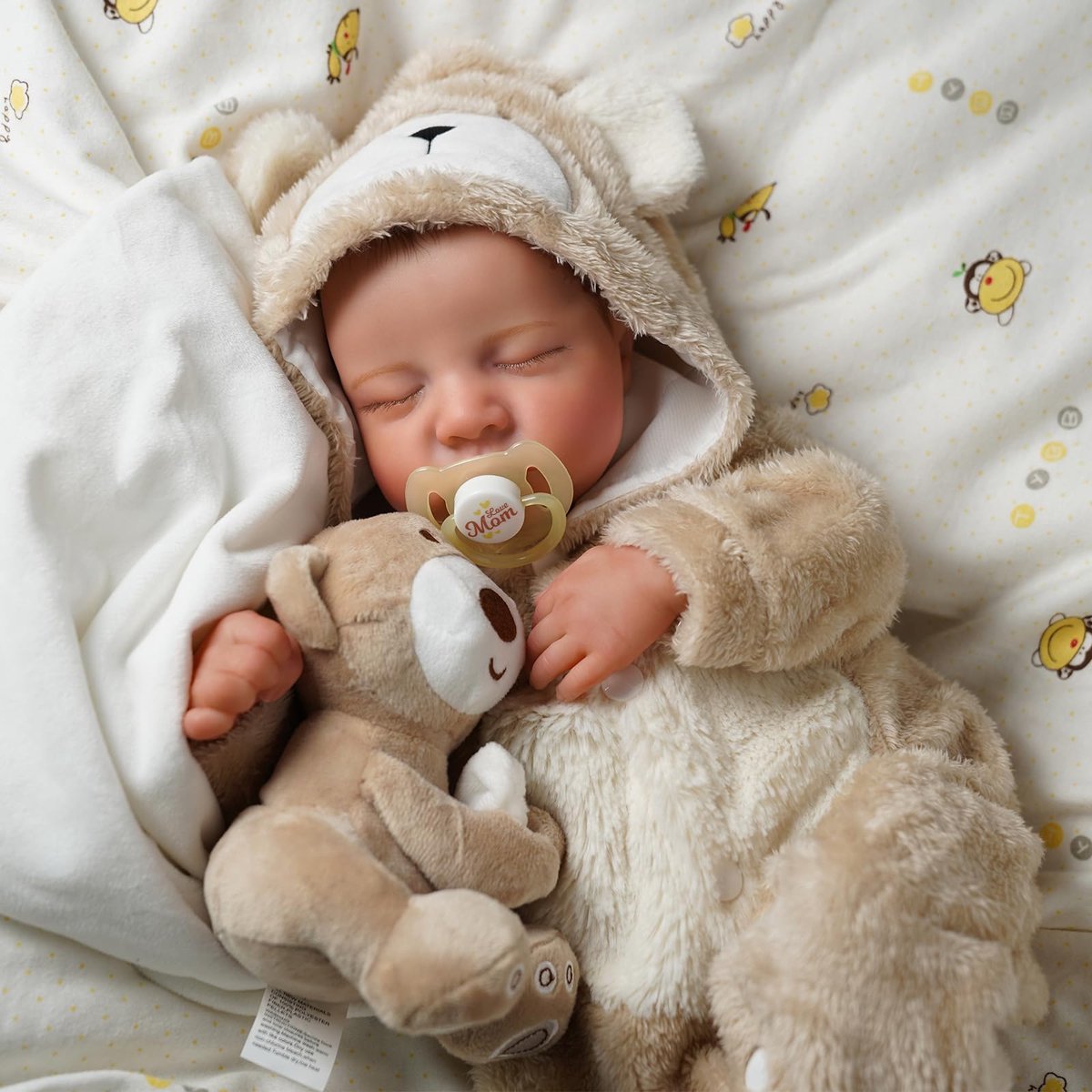 Levensechte Reborn Babypop Jongen (48 cm) - Handgemaakt & Realistisch - Zacht Vinyl - Met Accessoires, Fopspeen & Kleding - Slaapogen
