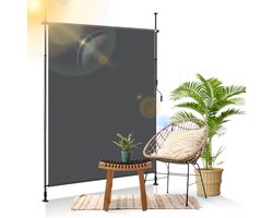 Store enrouleur Rolgordijn - Anthracite - 200 x 270 cm - Protection solaire résistante aux UV - Store enrouleur - Rideau d'extérieur - Brise-vue - Couverture de terrasse - voor buiten