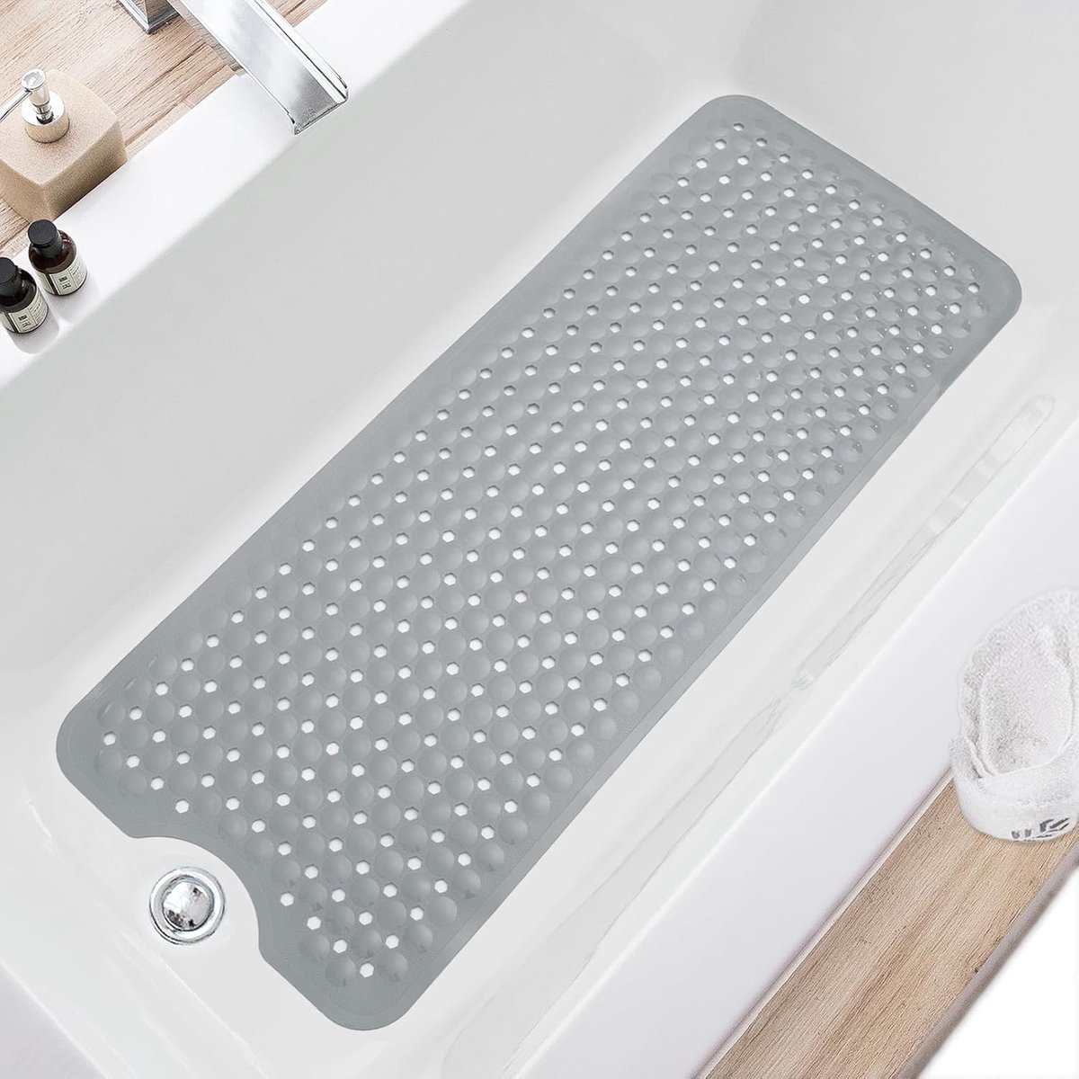 Bad- en douchemat,Antislip 100*40 cmExtra grote badmat,grijs