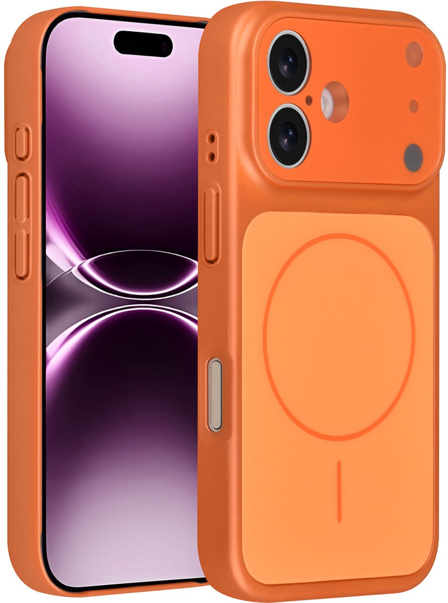 AG Matte Glass iPhone 17 Backcover hoesje - Magsafe full protection cover - Oranje