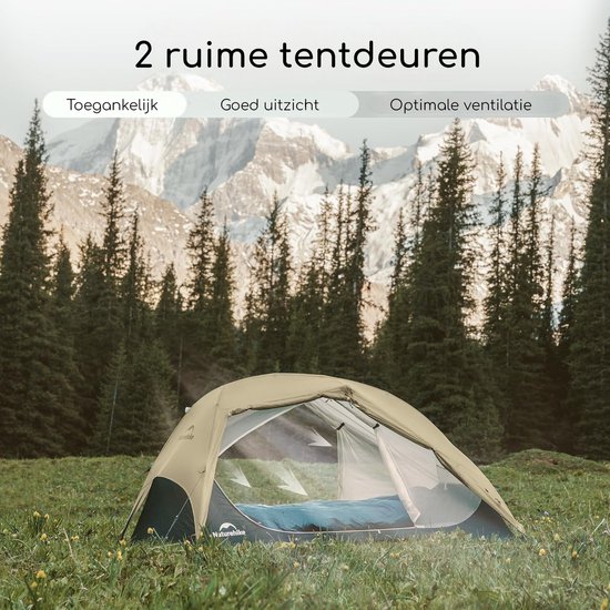Naturehike Star River 2 UL - Ultralight - 2 persoons tent - Ultra Lichtgewicht tent - Incl. grondzeil - 15D 3000MM - Waterdicht - Hiking, wandelen & bikepacken - Kampeertent - koepeltent - Trekkerstent van Nature — afbeelding 2