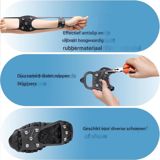 Stijgijzers voor wandelschoenen, tractie-ijsschoenplaatjes antislip 24 spikes grijper spikes | stalen klimijzers anti-slip sneeuwgrepen voor wandelen en Stijgijzers voor wandelschoenen, tractie-ijsschoenplaatjes antislip 24 spikes grijper spikes | stalen klimijzers anti-slip sneeuwgrepen voor wandelen en