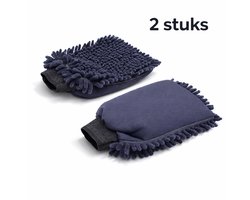 Washandschoen auto - microvezel - krasvrij - 2 stuks - zwart