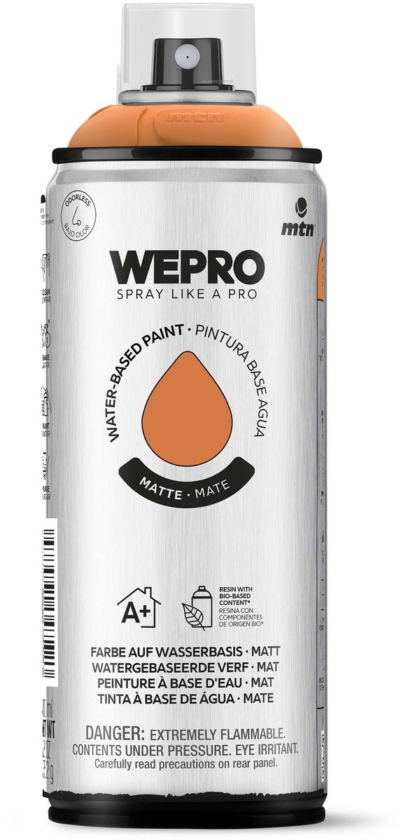 Spuitbus Oranje Amsterdam Mat MTN WEPRO WATER-BASED PAINT 400ML