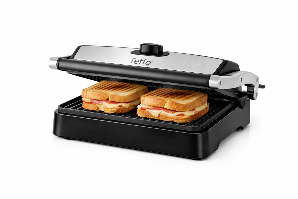 Teffo Grill Apparaat & Contactgrill XL 1800W – Tosti Apparaat met Temperatuurregeling en Cool-Touch