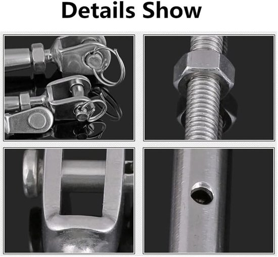 Spanwartel / Schroefspanner Van 304 RVS – Gesloten Oog – M5 T/m M12 – Voor Boot, Zeil En Industrie – Sterk En Roestvrij
