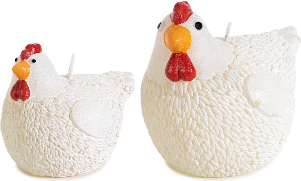 Set van 2 Kip Kaarsen – Vrolijke Paas- & Lente Decoratie voor in Huis