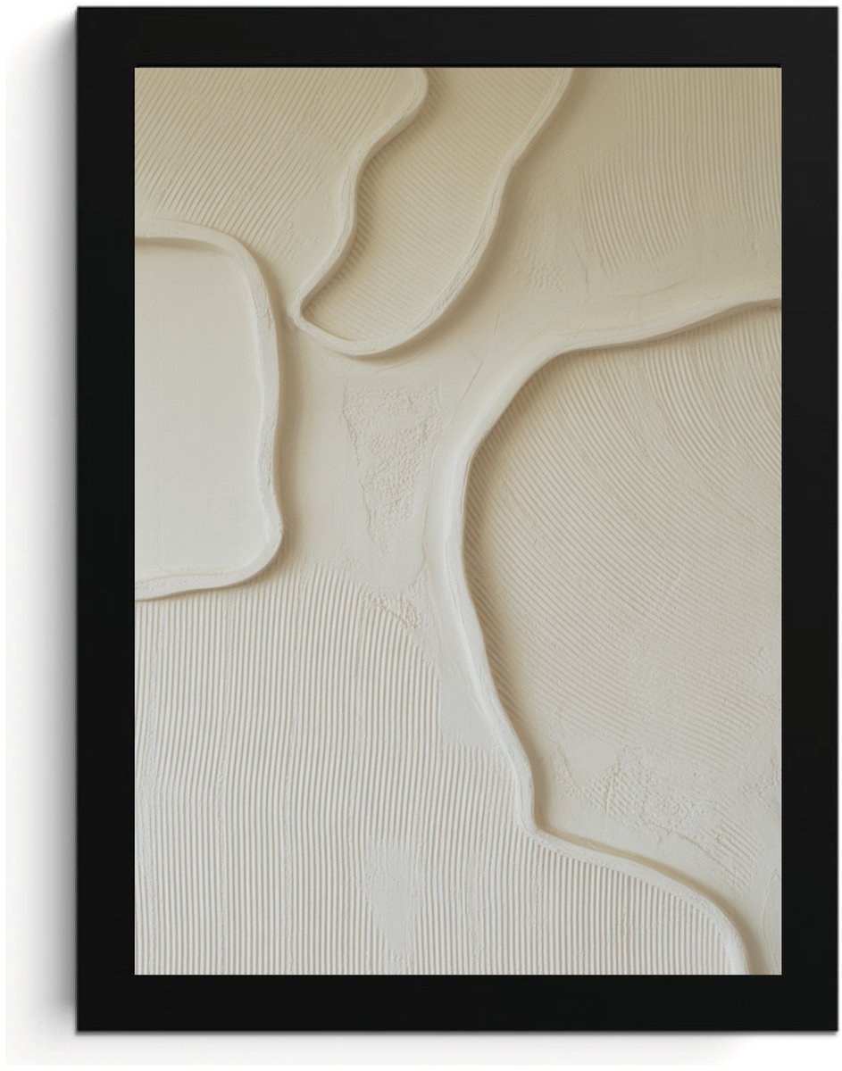 Abstract Beige Art Fotolijst, Modern Wall Decor, A4 Photoframe, Neutral Home Art, High Resolution Print, MDF Frame, Acrylic Glass, Wall Art