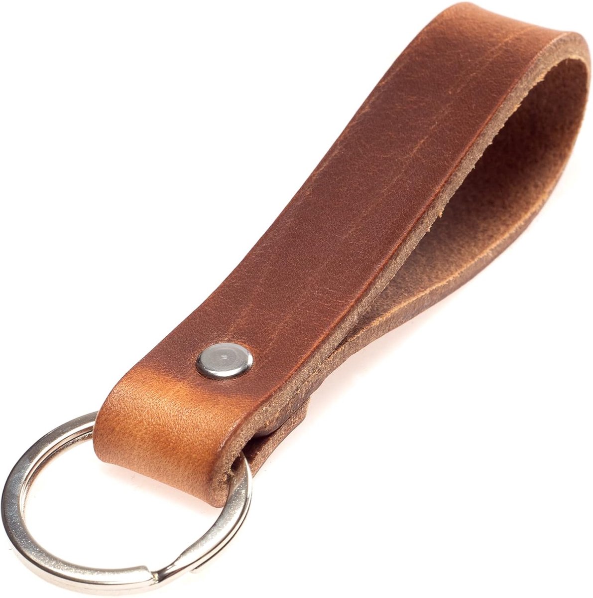Imperatoris - Leren Sleutelhanger - Keychain met Sleutelring - Geschikt voor Autosleutel & Fiets - Duurzaam en Stijlvol - 1 Stuk - Bruin