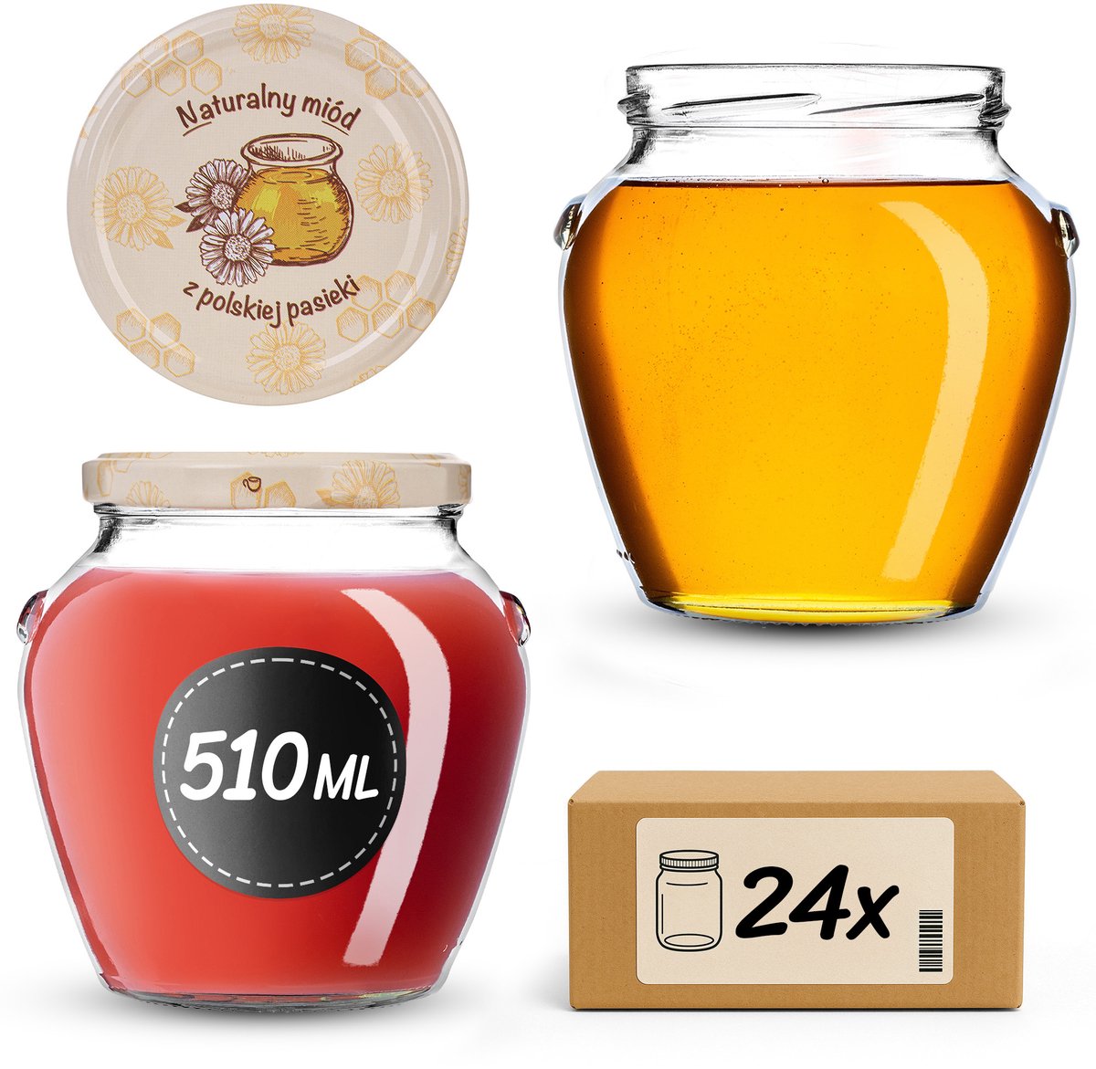KADAX Inmaakpotten 510 ml fi82 Poolse Honing 24 stuks