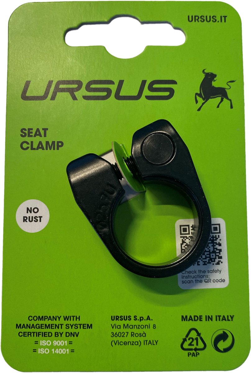 Zadelpenklem Ursus
25.7 mm aluminium - zwart