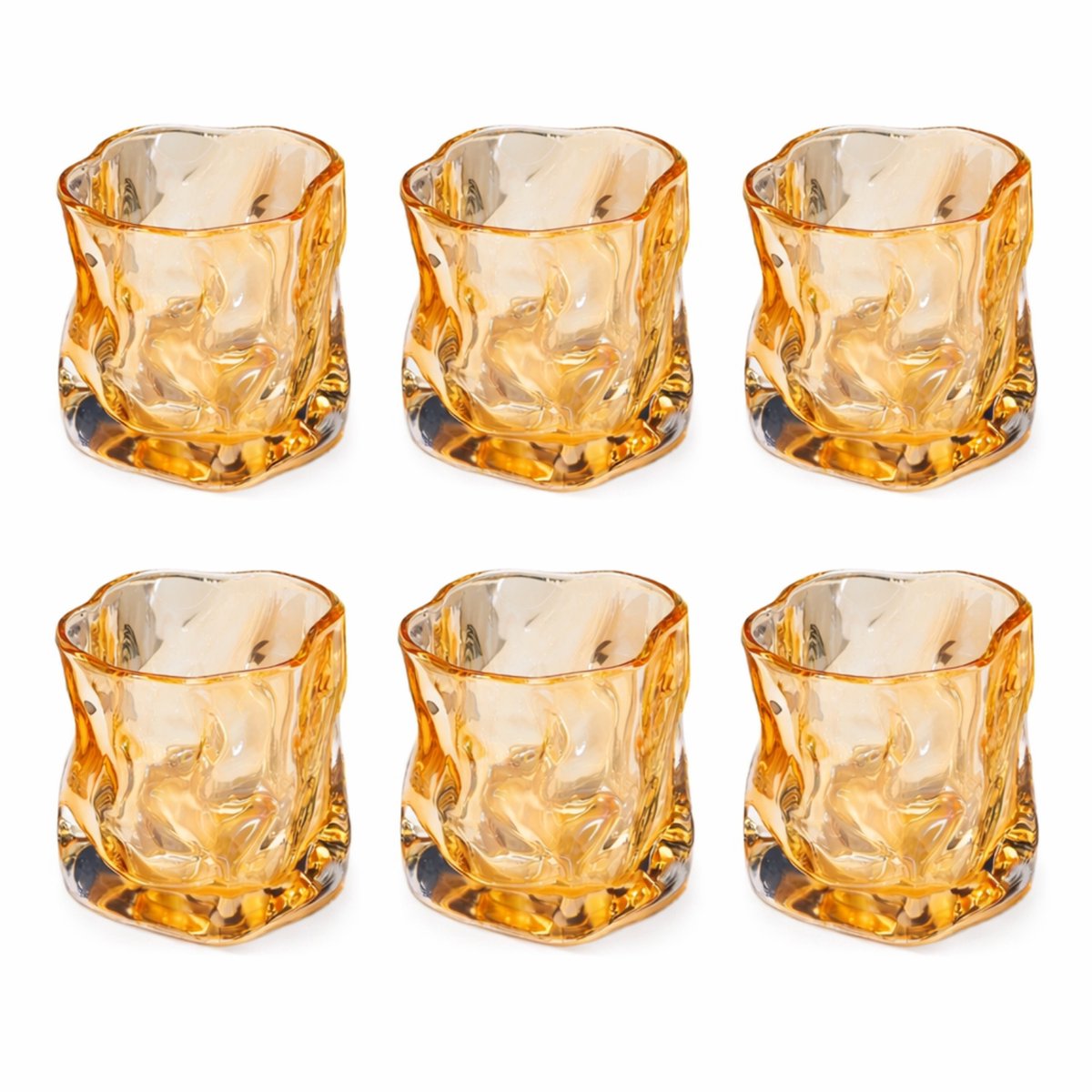 Luxaliving Gedraaide Glazen 6-delig – 190 ml per Glas – Whiskey- en Cocktailglazen