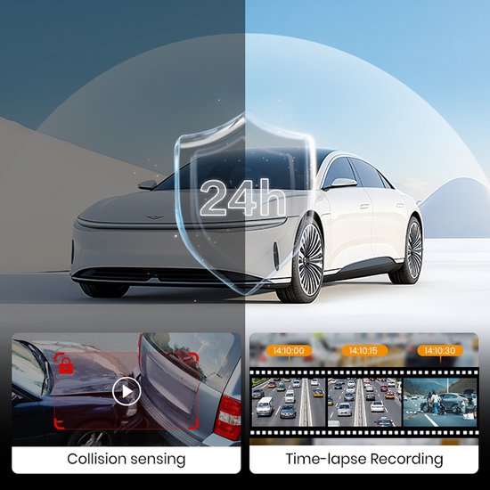 Imou T800 Dashcam 4K - Auto Camera met Ultra HD 3840×2160, 136° Groothoek, G-Sensor Botsingsdetectie, WiFi, Nachtzicht, Ingebouwde Microfoon & Speaker, Ondersteunt MicroSD tot 256GB van Imou — afbeelding 3