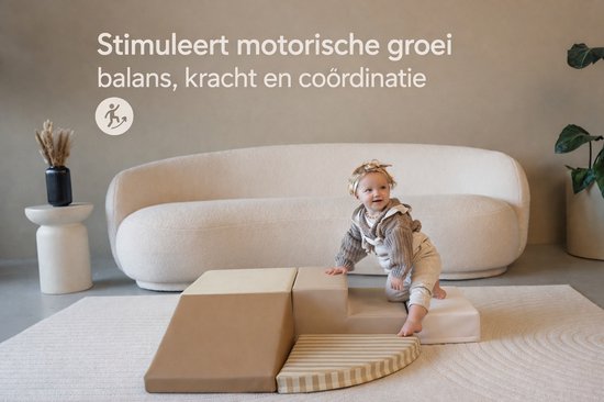 HENVAE® Baby Foam Blokken 5-delige Speelset - Glijbaan - Baby - Baby Speelgoed 6 maanden - Zachte blokken Baby - Montessori Speelgoed - Speelgoed 1 jaar - Educatief Speelgoed - Stapelblokken - Sensorisch Speelgoed - Speelblokken - Klimblokken Baby