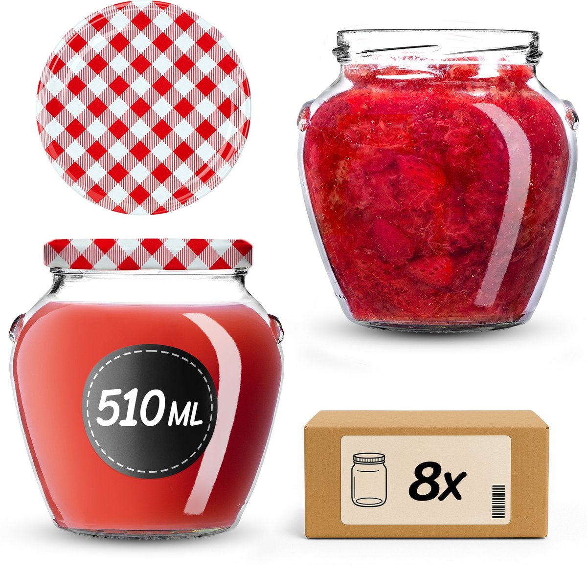 KADAX Amphora Pot 82 mm 510 ml + deksel wz17 Grid