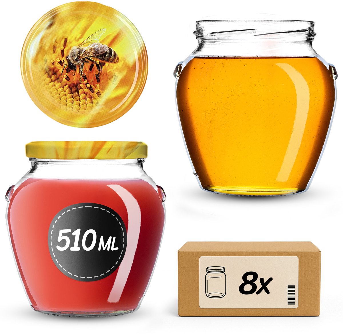 KADAX Amphora Jar fi82 510ml + lid wz15 Honey 3