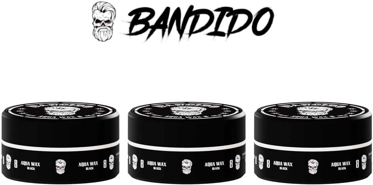 BANDIDO AQUA WAX 8 BLACK 3 STUKS+ Styling Comb