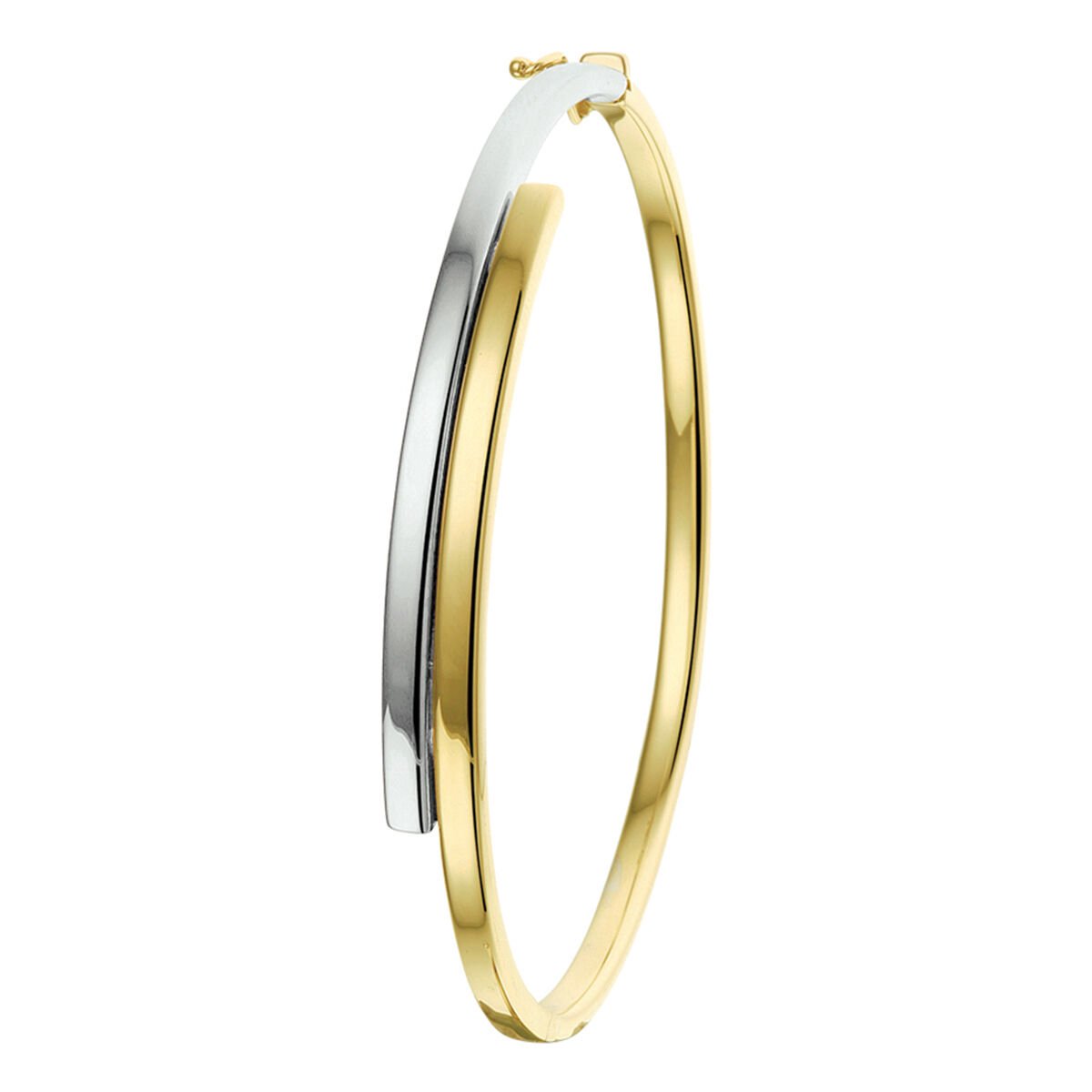 Gouden 14 karaat bangle - geelgoud - witgoud - bicolor - 42.07612