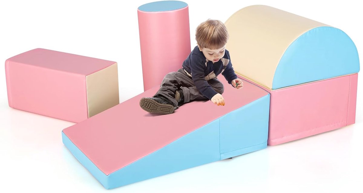 KOMFOTTEU 5 delig Schuimblokken EPE - Soft Play Foam Blokken - Reuze Bouwblokken - Montessori-klimblokken - voor kinderen