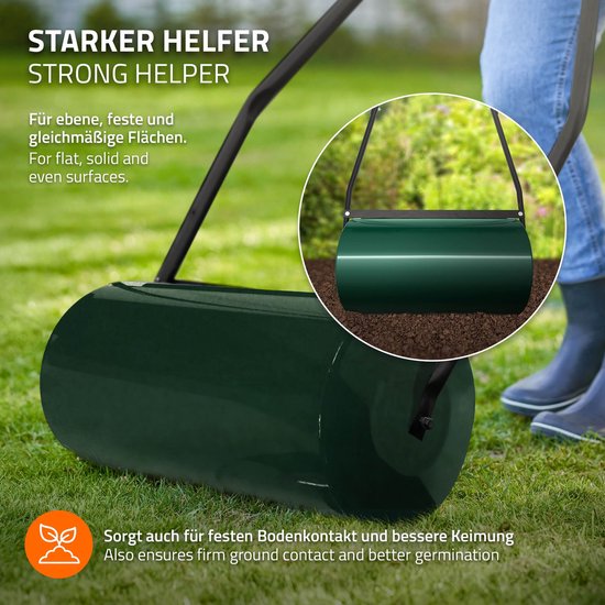 Gazonroller kan worden gevuld met water of zand 50 liter vulvolume Groene tuinroller 60 cm gemaakt van staal van Merkloos	 — afbeelding 5