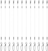 S&D - Bas de ligne en fluorocarbone - 18,5 cm - 10 kg - Leader en fluorocarbone pour poissons prédateurs - Lot de 10