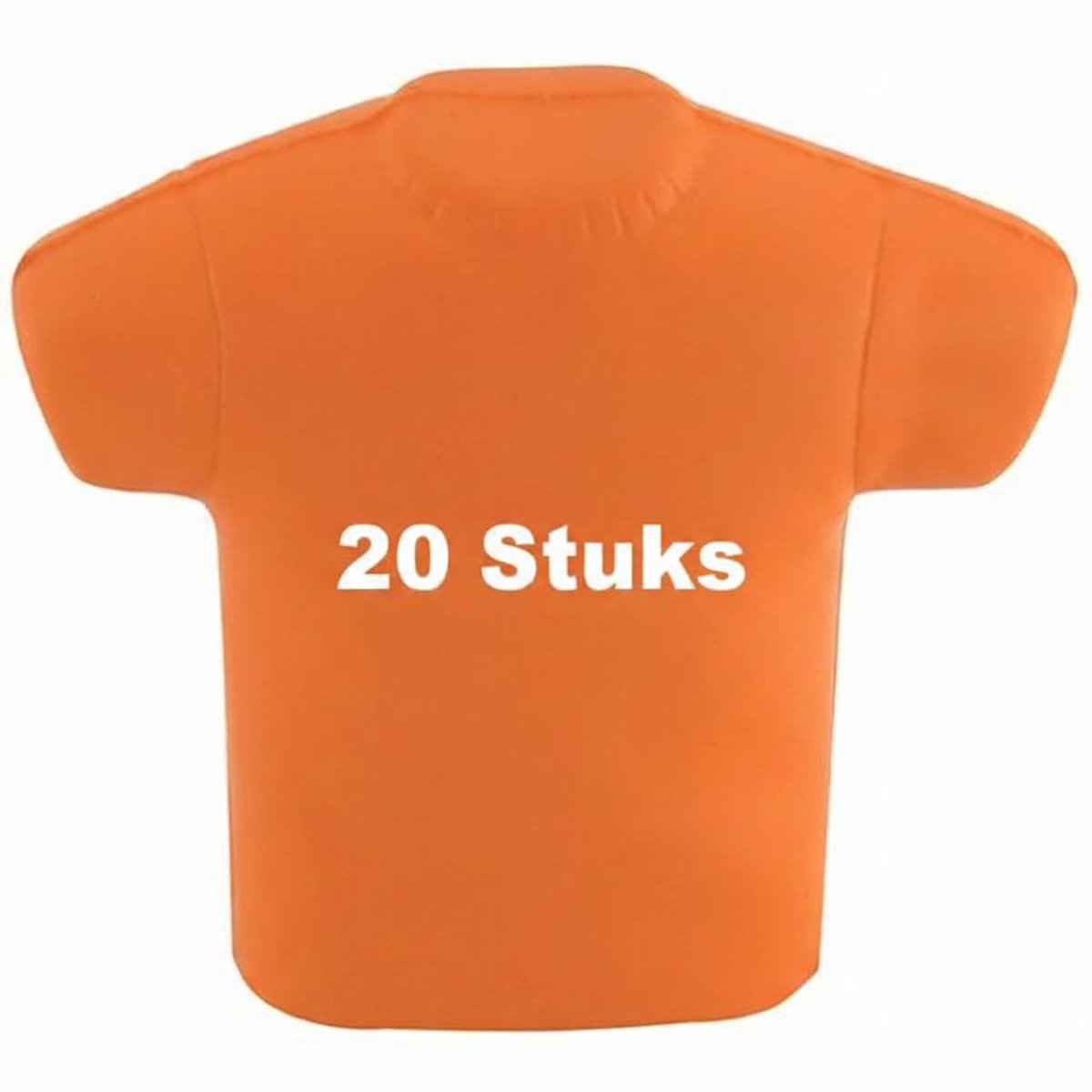 20 stuks Zachte stressbal van PU schuim in de vorm van een T-shirt, kleur oranje