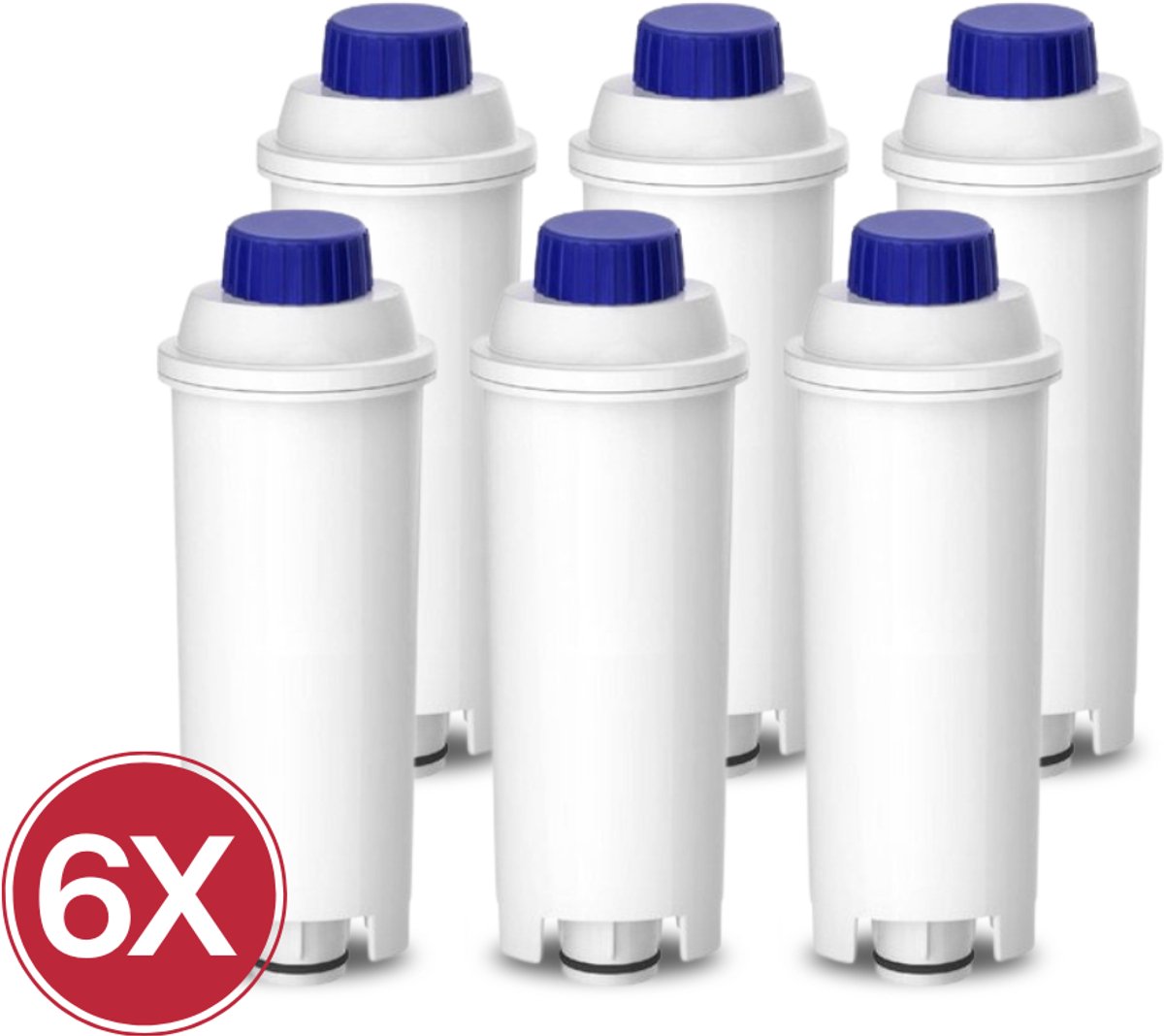 6x Eccellente Waterfilters voor Delonghi - voor Koffiemachines - 12 maanden gefilterd water - Eenvoudig geplaatst - waterfilters voor Magnifica en Dinamica - ECAM waterfilter DLSC002