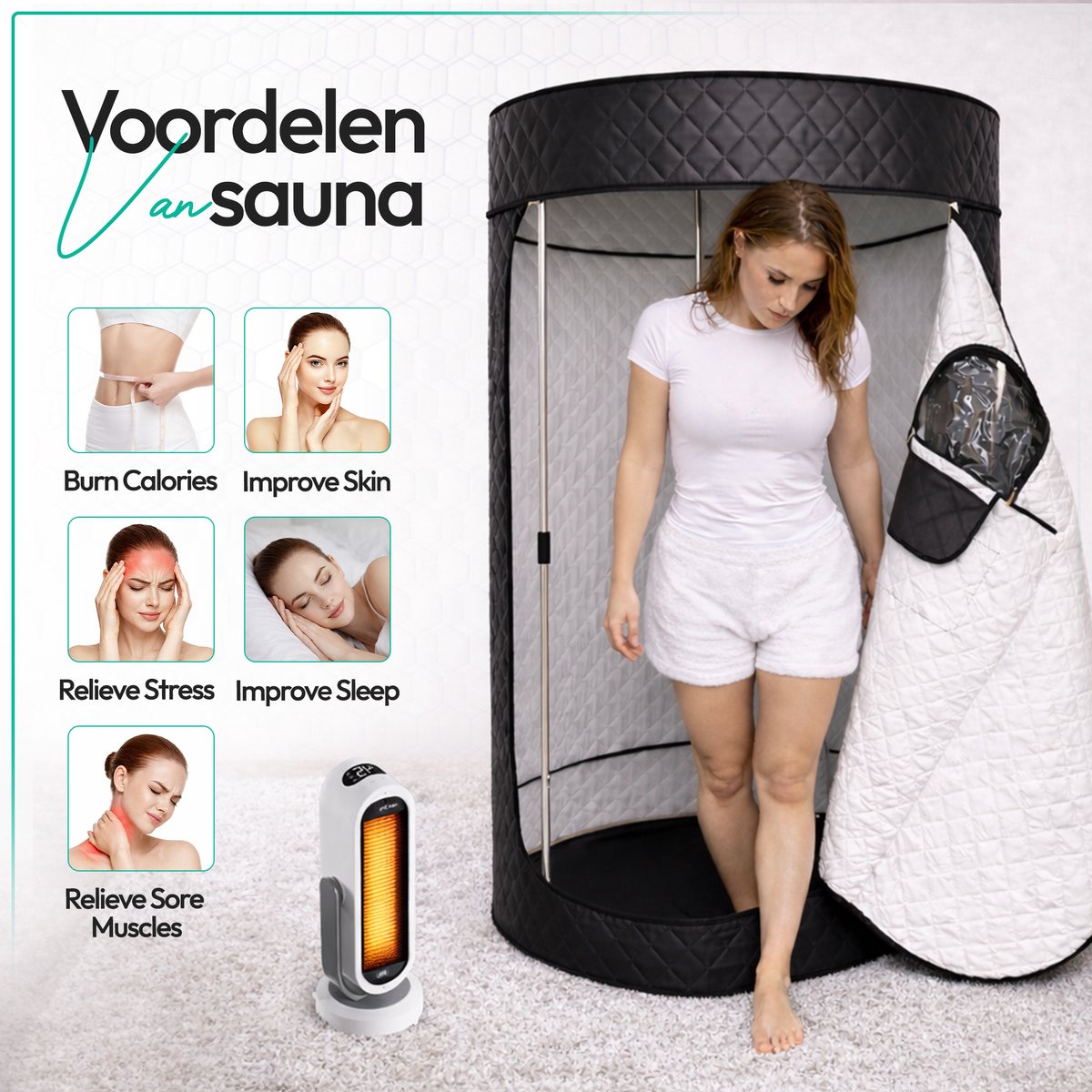 Vazquez Recovery Mobiele Sauna - Droge Warmte met RVS Frame thumbnail 3