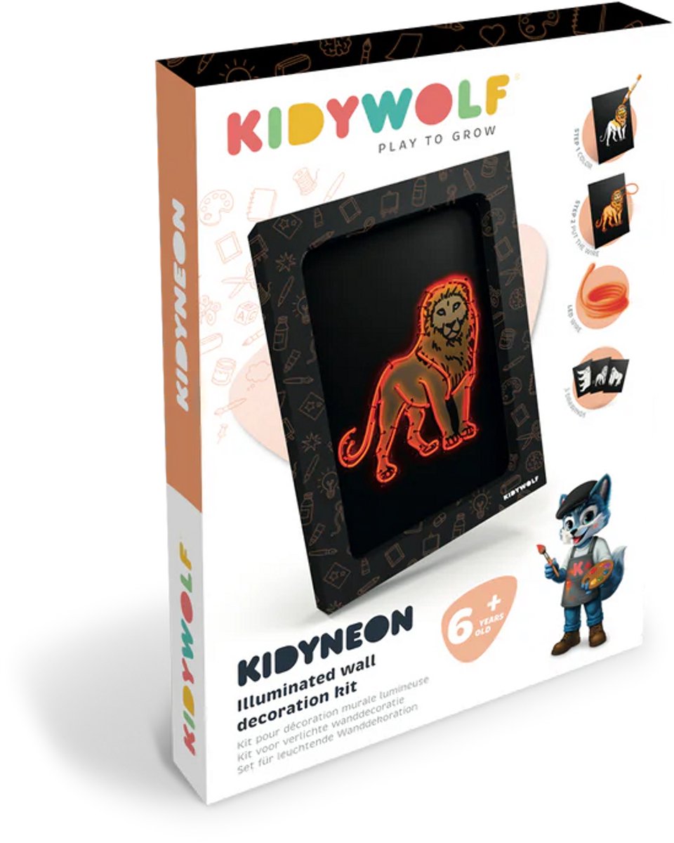 Kidywolf | Kidyneon Kit Voor Lightgevende Wanddecoratie Dieren