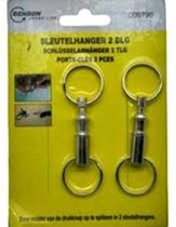2x Sleutelhangers / key snaps zilver met sleutelringen - deelbare sleutelhanger - metalen sleutelhangers / key snaps