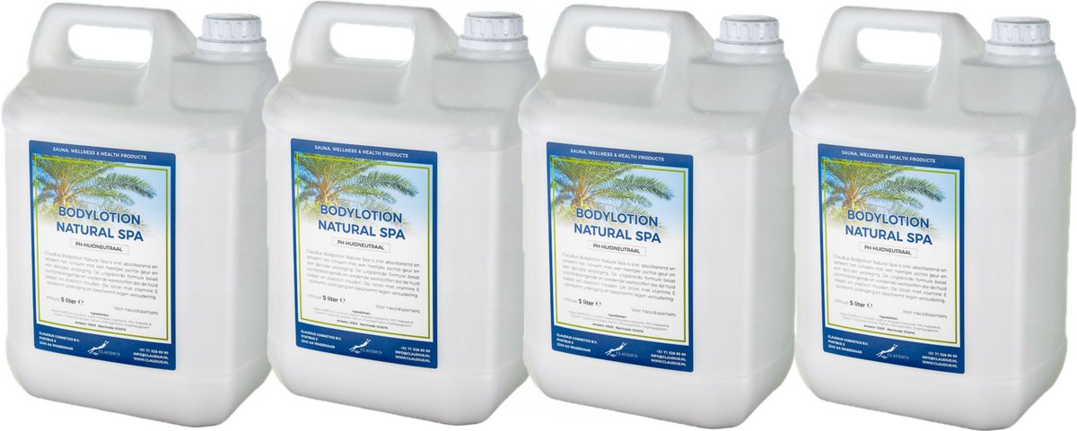 Bodylotion Natural Spa 5 Liter - set van 4 stuks - navulling - Voordeelverpakking